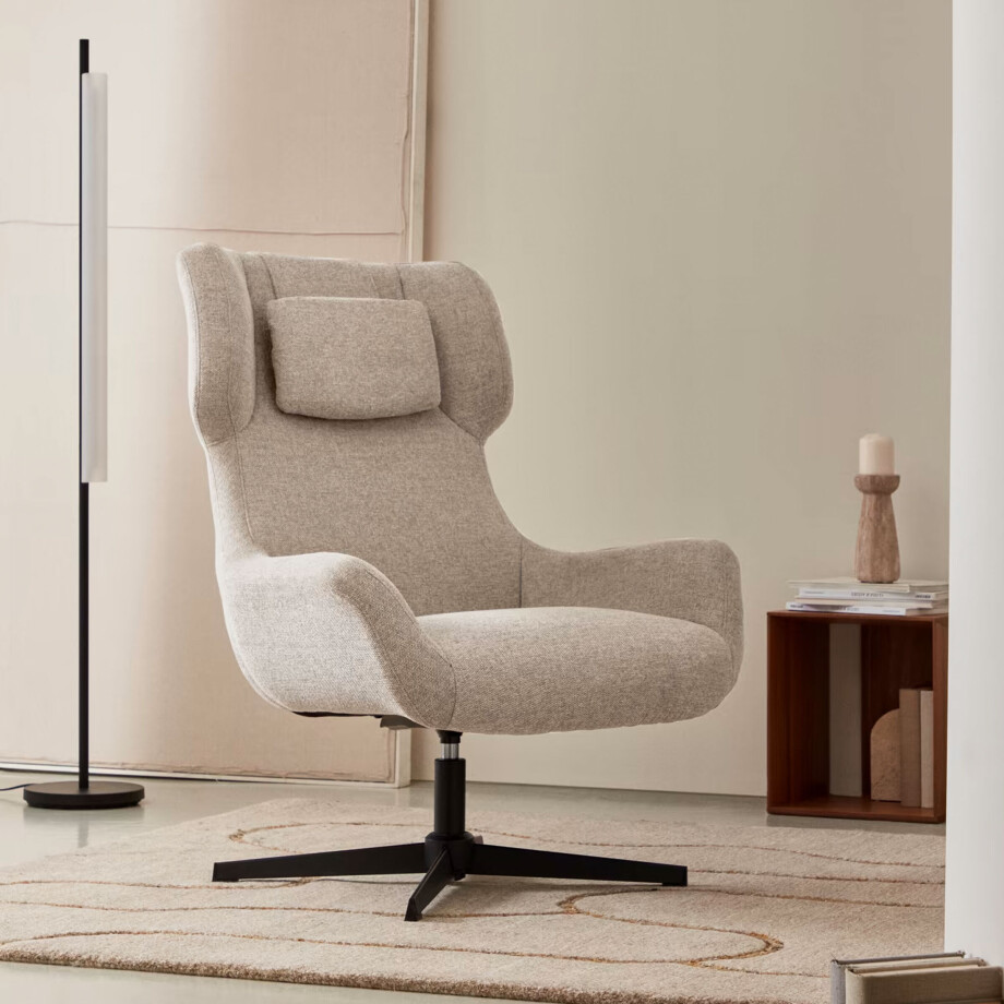 Kave Home Draaifauteuil 'Zalina' kleur Beige Kave Home Draaifauteuil 'Zalina' kleur Beige afbeelding 1