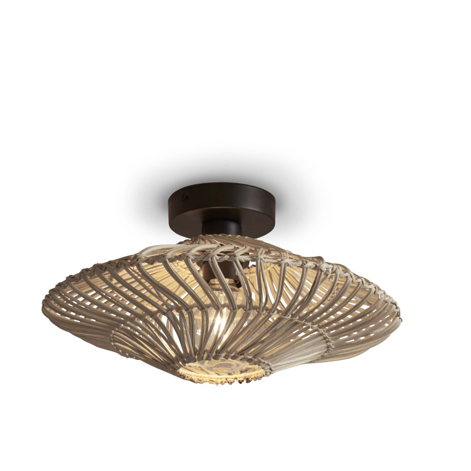 GOOD&MOJO Plafondlamp 'Zanzibar' Rotan, 40cm, kleur Wit afbeelding 1