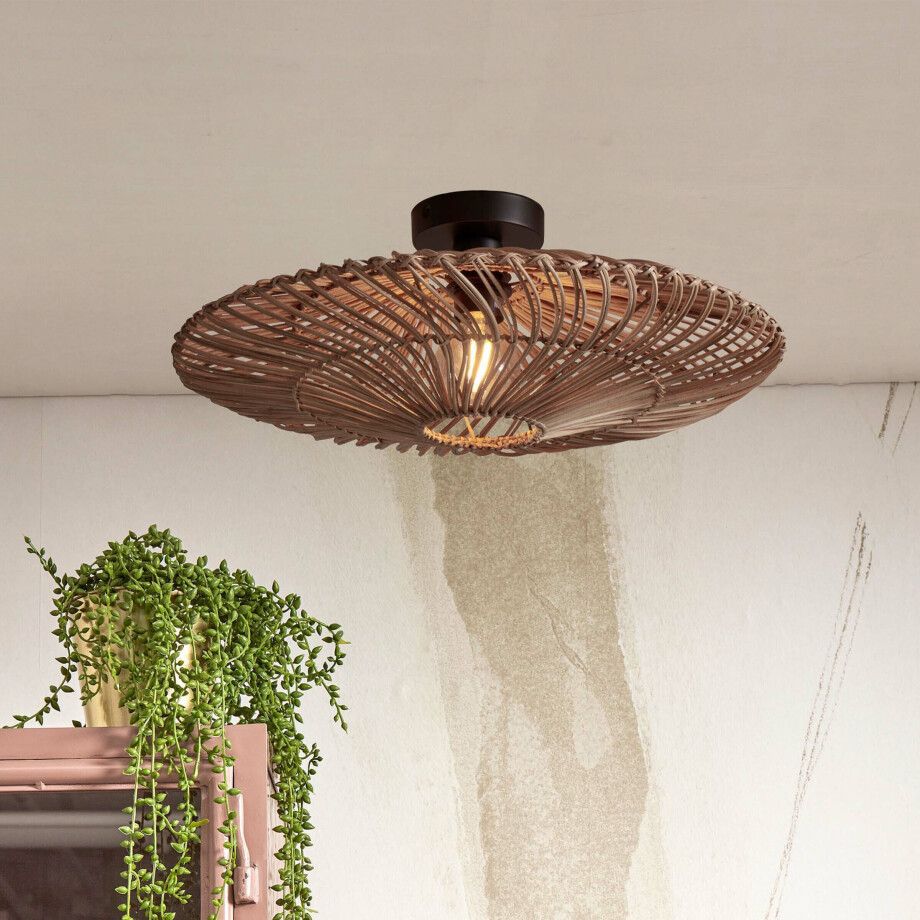GOOD&MOJO Plafondlamp 'Zanzibar' Rotan, 55cm, kleur Naturel GOOD&MOJO Plafondlamp 'Zanzibar' Rotan, 55cm, kleur Naturel afbeelding 1