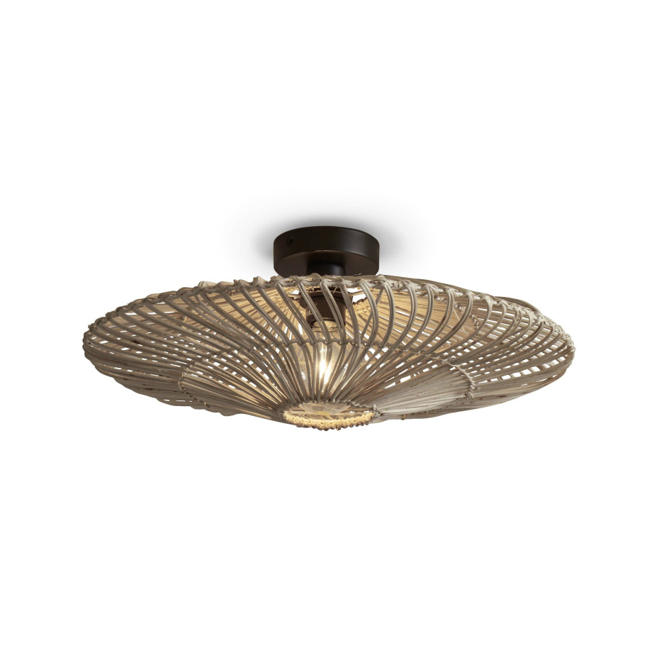 GOOD&MOJO Plafondlamp 'Zanzibar' Rotan, 55cm, kleur Wit afbeelding 1