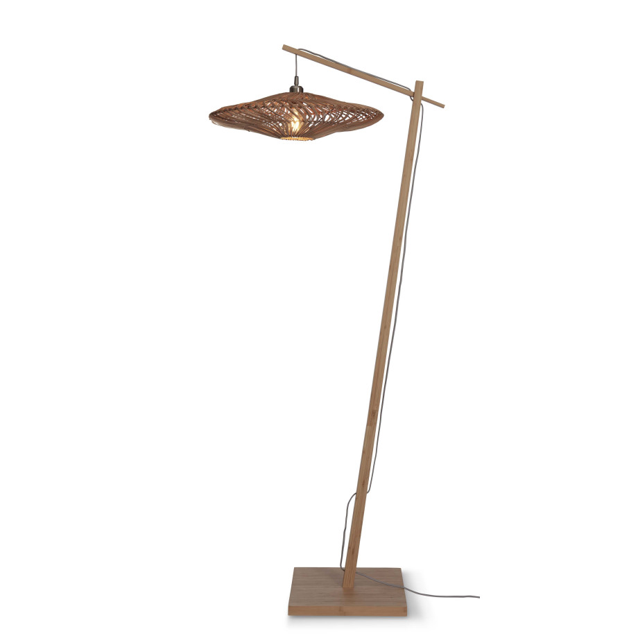 GOOD&MOJO Vloerlamp 'Zanzibar' Bamboe en rotan, 176cm, kleur Naturel afbeelding 1