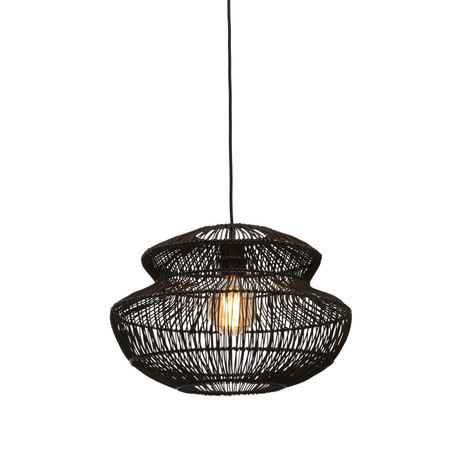 GOOD&MOJO Hanglamp 'Zanzibar' Rotan, 40cm, kleur Zwart GOOD&MOJO Hanglamp 'Zanzibar' Rotan, 40cm, kleur Zwart afbeelding 1