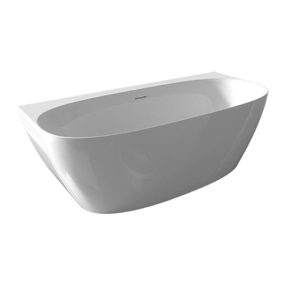 Zeza Cheb Half vrijstaand acryl bad - 170x80cm - sifon -glans wit SW276846 Zeza Cheb Half vrijstaand acryl bad - 170x80cm - sifon -glans wit SW276846 afbeelding 1