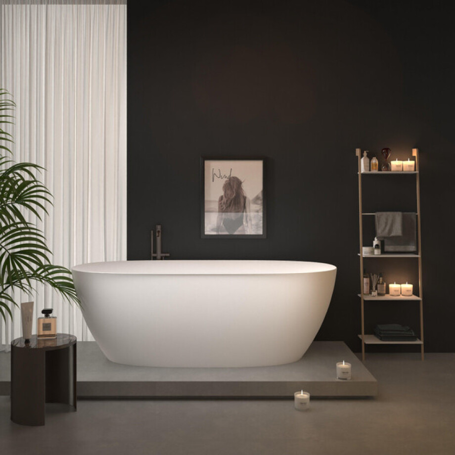 Zeza Enova Vrijstaand Bad - 170x80cm - acryl - glans wit 6126_b_GW afbeelding 1