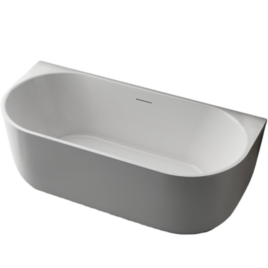 ZEZA Pure half vrijstaand bad - 170x80x58cm - acryl - glans wit TW-7316-GW-170 ZEZA Pure half vrijstaand bad - 170x80x58cm - acryl - glans wit TW-7316-GW-170 afbeelding 1