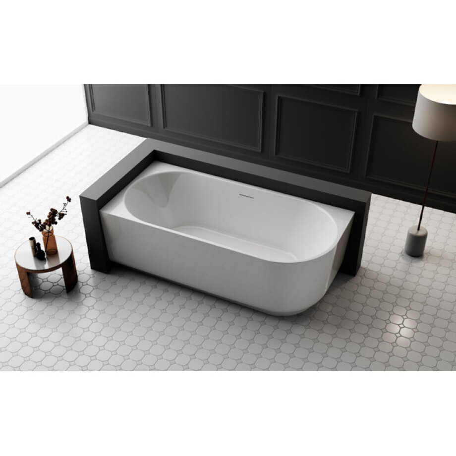 ZEZA Pure half vrijstaand hoekbad - links - 170x80x58cm - acryl - glans wit TW-7313L-GW-170 ZEZA Pure half vrijstaand hoekbad - links - 170x80x58cm - acryl - glans wit TW-7313L-GW-170 afbeelding 1