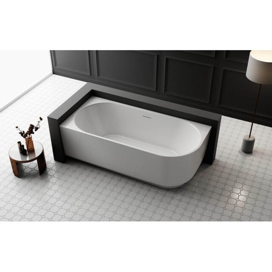 ZEZA Pure half vrijstaand hoekbad - links - 170x80x58cm - acryl - mat wit TW-7313L-MW-170 afbeelding 1