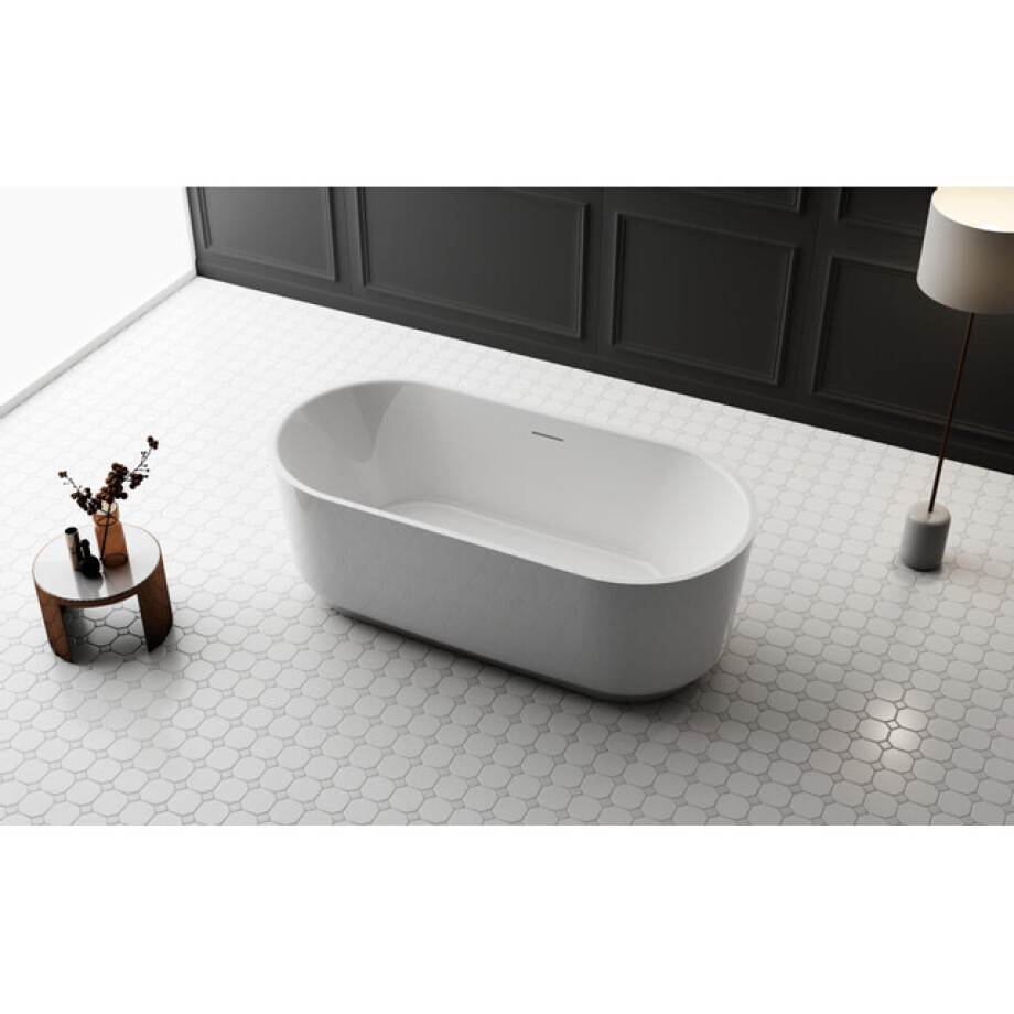 ZEZA Pure vrijstaand bad - 150x75x58cm - acryl - glans wit TW-7311-GW-150 ZEZA Pure vrijstaand bad - 150x75x58cm - acryl - glans wit TW-7311-GW-150 afbeelding 1