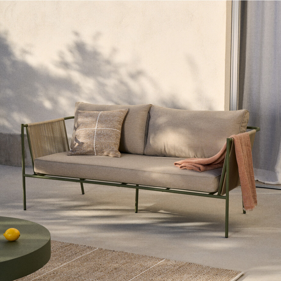 Kave Home 2-zits Loungebank 'Zivia' Staal en touw afbeelding 1