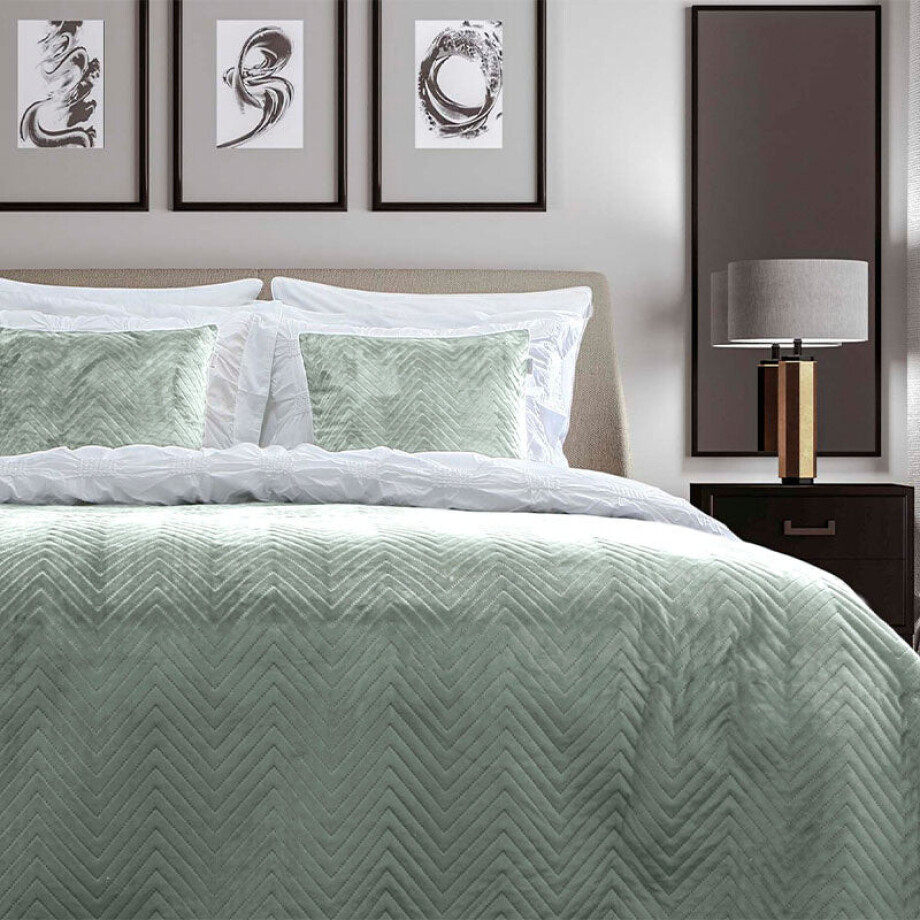Bedsprei Madeline - Groen - 270x260cm Van Zo!Home Microvezel - Dekbed-Discounter.nl afbeelding 1