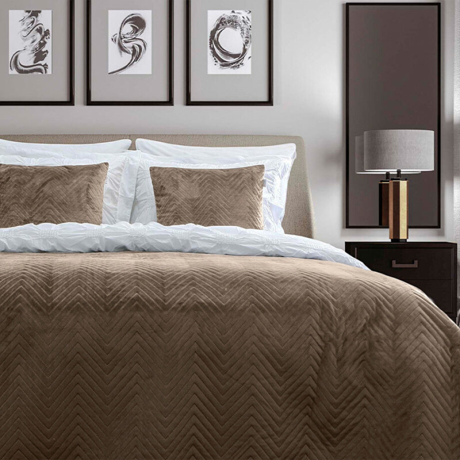 Bedsprei Madeline - Taupe - 270x260cm Van Zo!Home Microvezel - Dekbed-Discounter.nl afbeelding 1