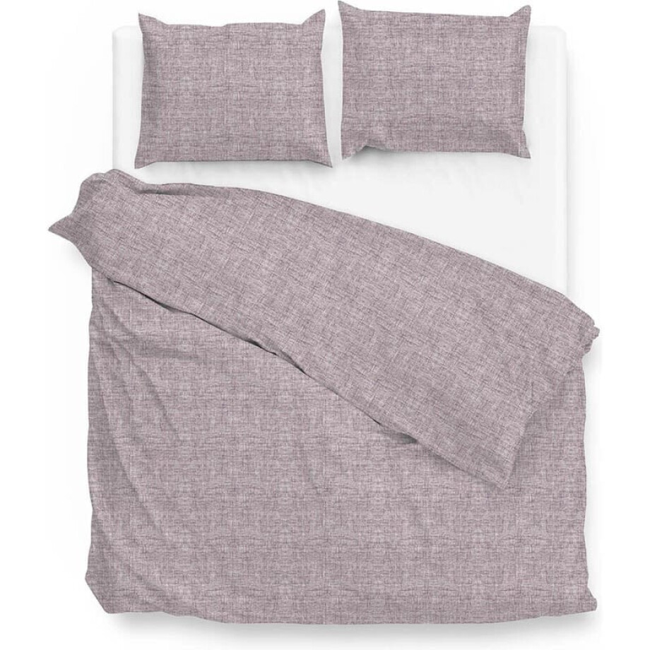 Dekbedovertrek Lino Katoen - Purple - Eenpersoons (140x200 Cm) - Bruin Katoen - Effen - Zo!Home - Dekbed-Discounter.nl afbeelding 