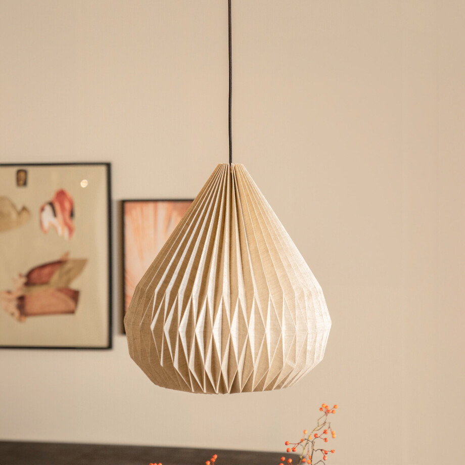 By-Boo Hanglamp 'Zuki' Linnen, 41cm afbeelding 1