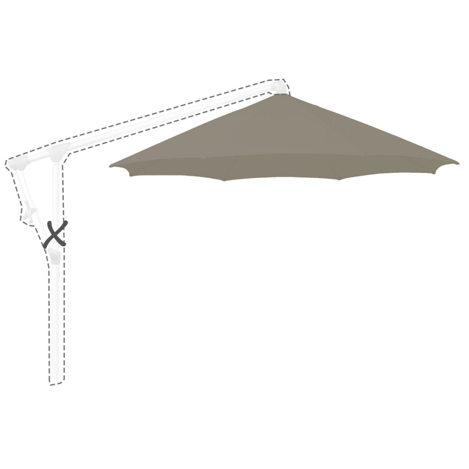 Zweefparasoldoek Glatz Sunwing® C+ 300cm rond stofklasse 4 (461 taupe) Zweefparasoldoek Glatz Sunwing® C+ 300cm rond stofklasse 4 (461 taupe) afbeelding