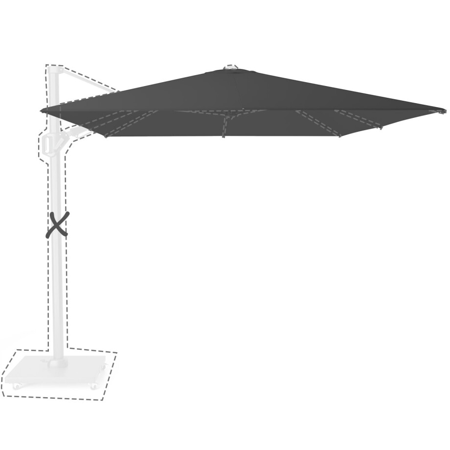 Zweefparasoldoek Platinum Challenger T2 Premium   300x300cm (Faded black) afbeelding 