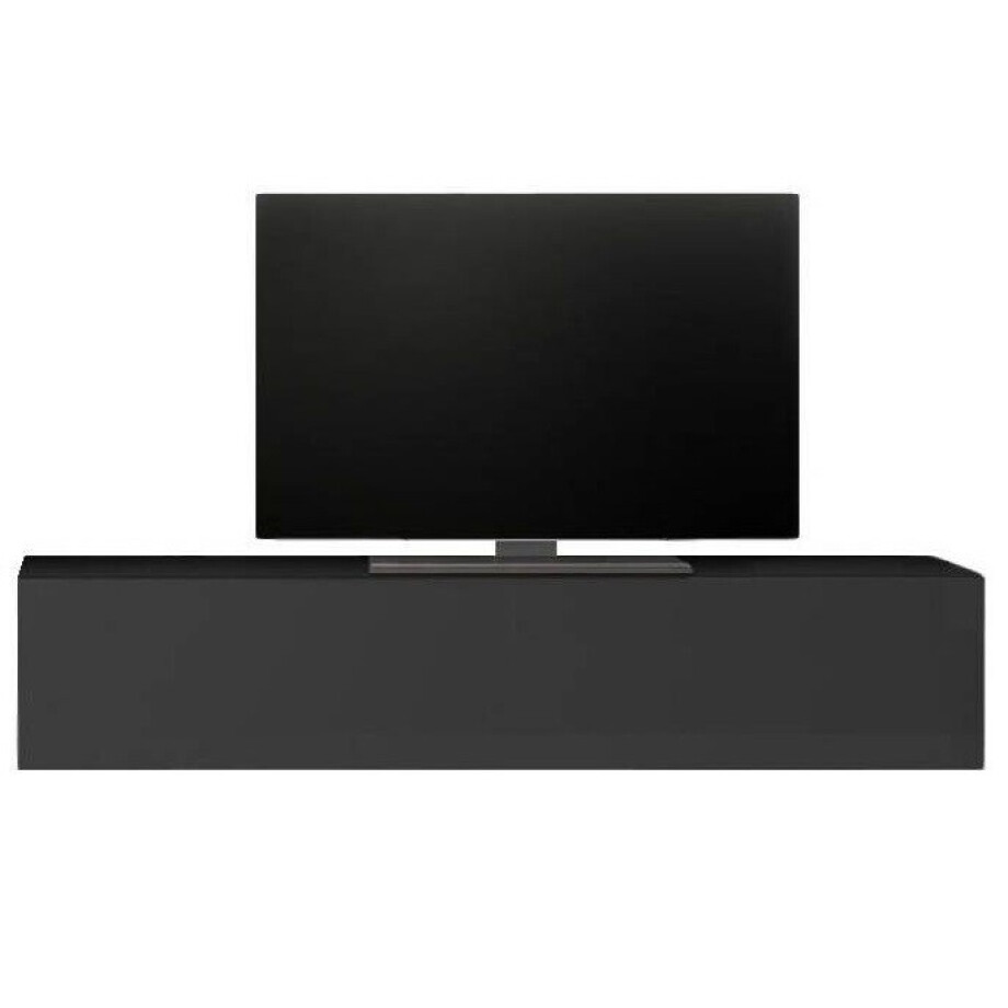 Zwevend Tv-meubel Tesla 138 cm breed hoogglans grijs Zwevend Tv-meubel Tesla 138 cm breed hoogglans grijs afbeelding 1