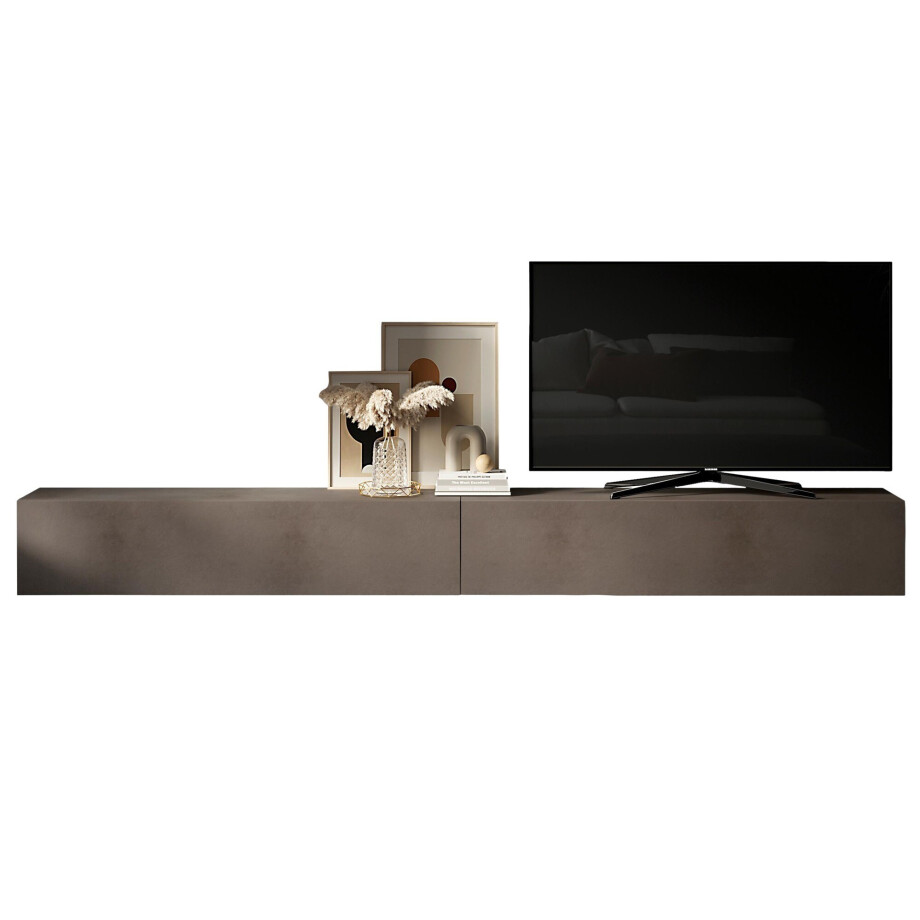 Zwevend Tv-meubel Tesla 276 cm breed brons afbeelding 1