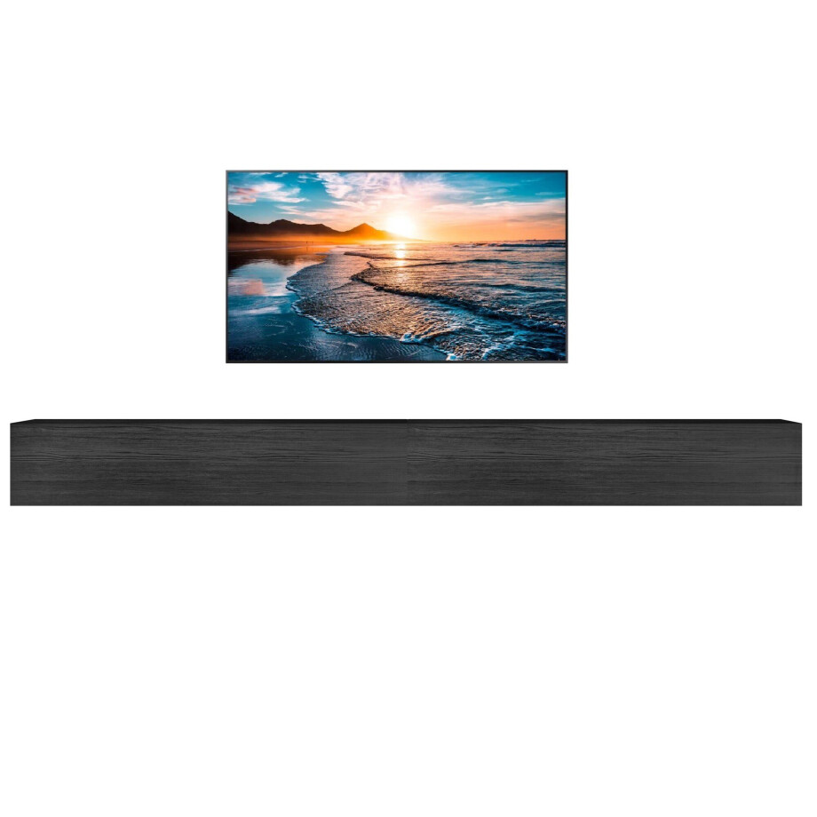 Zwevend Tv-meubel Tesla 276 cm breed burnt black afbeelding 1