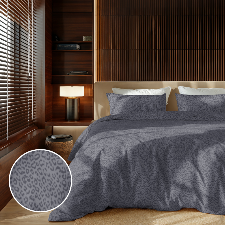 Dekbedovertrek Embossed Panther Effen 200x200 Cm Antraciet Zydante - Dekbed-Discounter.nl afbeelding 1