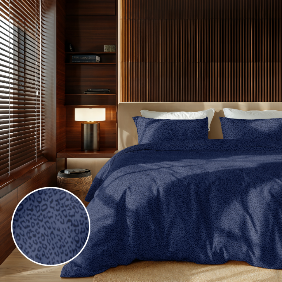 Dekbedovertrek Embossed Panther Effen 240x200 Cm Blauw Zydante - Dekbed-Discounter.nl Dekbedovertrek Embossed Panther Effen 240x200 Cm Blauw Zydante - Dekbed-Discounter.nl afbeelding 1