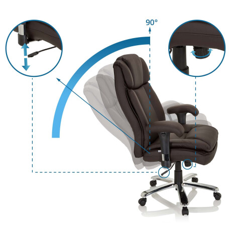 BUILDER XXL I | Kunstleer - XXL bureaustoel Donkerbruin afbeelding2 - 1