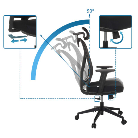 RALOO ECO - Professionele bureaustoel Zwart afbeelding2 - 1