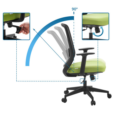 Sedito - Thuisgebruik bureaustoel Zwart/Groen afbeelding2 - 1