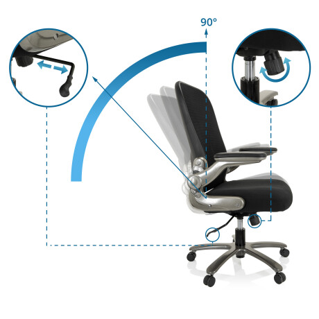INSTRUCTOR T I stof / netstof - XXL bureaustoel Zwart afbeelding2 - 1