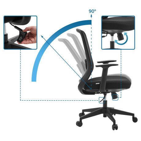 Sedito - Thuisgebruik bureaustoel Zwart afbeelding2 - 1