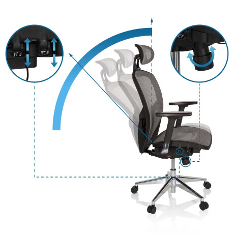 VENUS ONE - High end bureaustoel Grijs afbeelding2 - 1