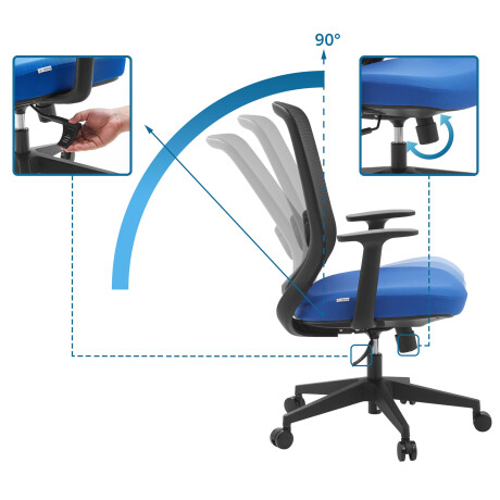 Sedito - Thuisgebruik bureaustoel Zwart/Blauw afbeelding2 - 1
