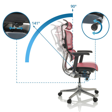 ERGOHUMAN GEN2 | net - Luxe directiestoel Rood afbeelding2 - 1