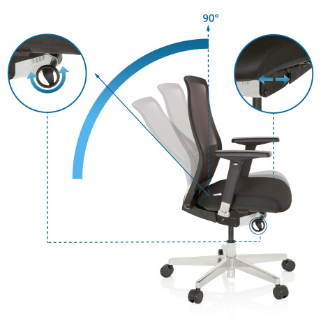 FOUNTAINE - High end bureaustoel Zwart afbeelding2 - 1