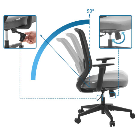 Sedito - Thuisgebruik bureaustoel Zwart /  grijs afbeelding2 - 1