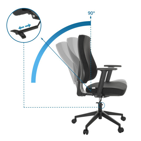 MATHES - Professionele bureaustoel Zwart afbeelding2 - 1