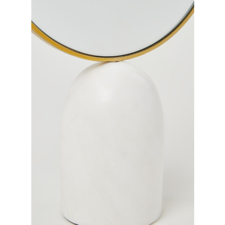 POLSPOTTEN Mirror round marble white tafelspiegel afbeelding2 - 1