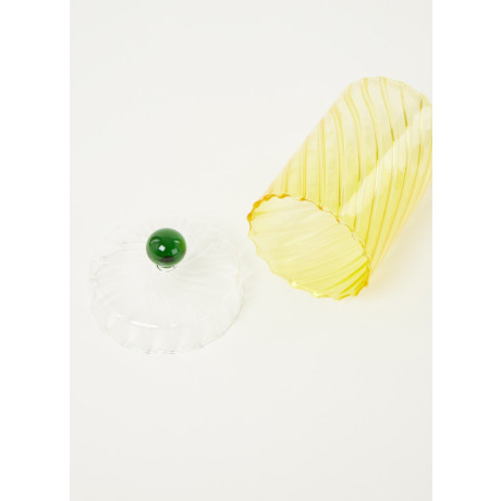 &Klevering Spiral opbergpot van glas 15,5 cm afbeelding2 - 1