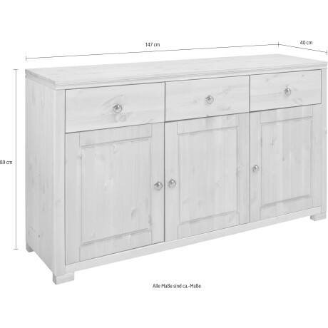 Home affaire Dressoir Gotland Commode, breedte 147 cm, van massief dennenhout, FSC afbeelding2 - 1