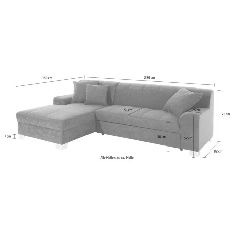 INOSIGN Hoekbank Turah incl. sierkussens, modern doorgestikt, ook in leer naar keuze met slaapfunctie, bedbank, bxdxh: 239x152x75 cm, l-model afbeelding2 - 1