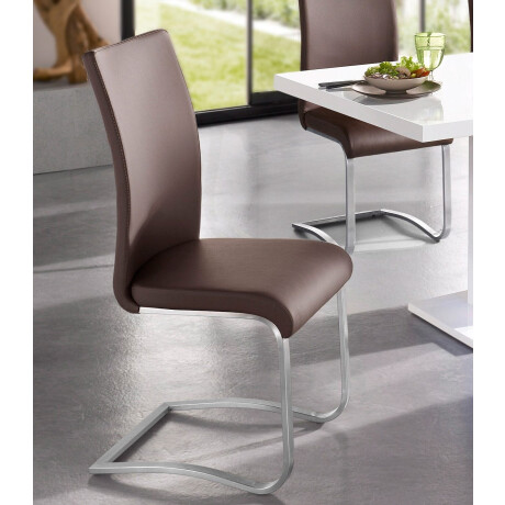 MCA furniture Vrijdragende stoel Arco Stoel overtrokken met echt leer, belastbaar tot 130 kg (2 stuks) afbeelding2 - 1