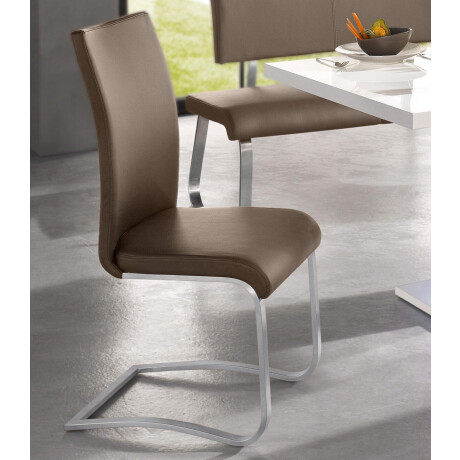 MCA furniture Vrijdragende stoel Arco Stoel overtrokken met echt leer, belastbaar tot 130 kg (2 stuks) afbeelding2 - 1