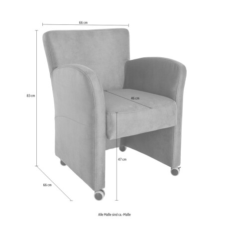 exxpo - sofa fashion Fauteuil Cortado, loungestoel op wielen, smalle armleuningen, comfortabel afbeelding2 - 1