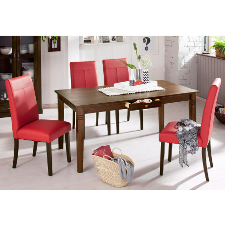 Home affaire Eetkamerstoel Rubin gestoffeerde stoel bestseller In set van 2, 4 of 6, met honingkleurige of donkerbruine poten (set) afbeelding2 - 1