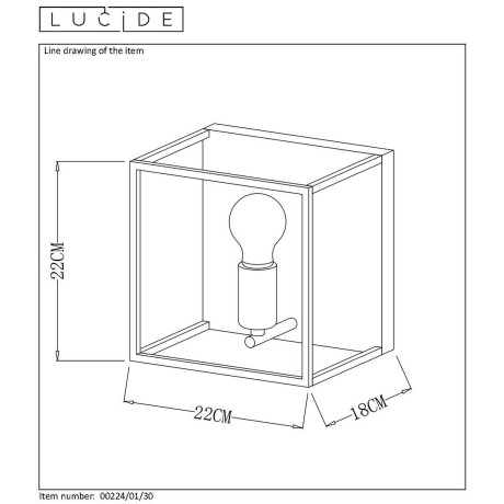 Lucide Lucide RUBEN - Wandlamp - 1xE27 - Zwart afbeelding2 - 1