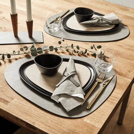 LIND DNA Placemat Hippo - Leer - Anthracite Grey - 44 x 37 cm afbeelding2 - 1