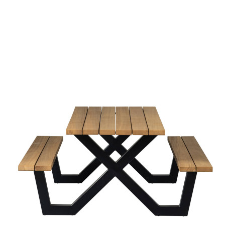 WOOOD Tablo WOOOD Picknicktafel Met X-poot Buiten Tablo - Naturel - 75x206x145 afbeelding2 - 1