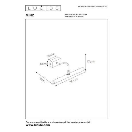 Lucide Lucide VINZ - Schilderijverlichting - 2xG9 - Zwart afbeelding2 - 1