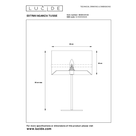 Lucide Lucide EXTRAVAGANZA TUSSE - Tafellamp - Ø 30 cm - 1xE14 - Groen afbeelding2 - 1