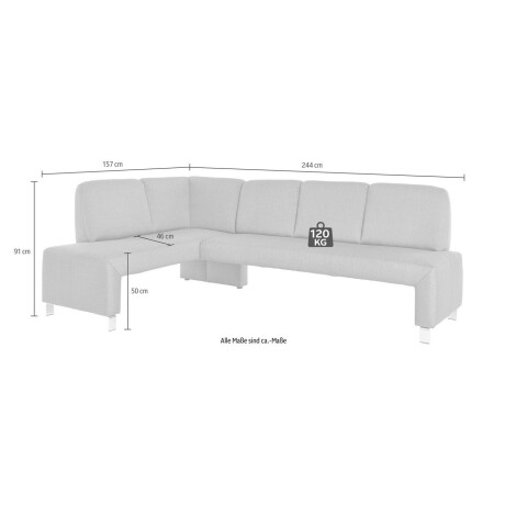 exxpo - sofa fashion Hoekbank Intenso, veel bekledingsstoffen Cord, leer, structuur 244/157 cm (B/D) afbeelding2 - 1