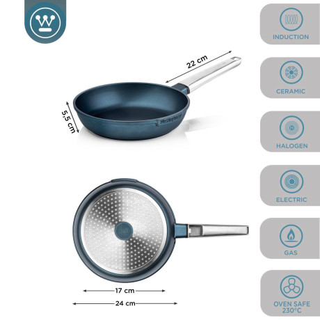 Westinghouse Koekenpan Performance - Bravery Blue - ø 24 cm - standaard anti-aanbaklaag afbeelding2 - 1